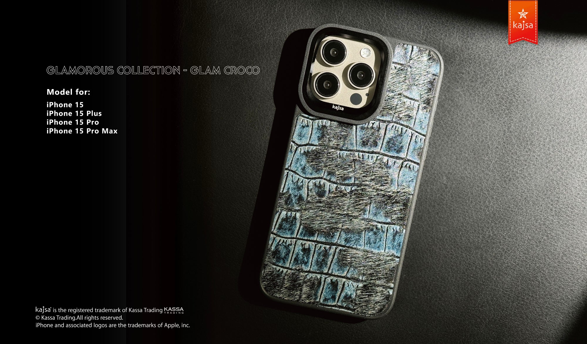 Glamorous Collection - Glam Croco Back Case for iPhone 15