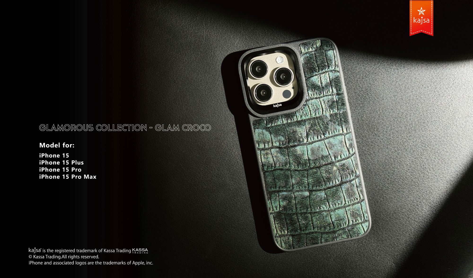 Glamorous Collection - Glam Croco Back Case for iPhone 15