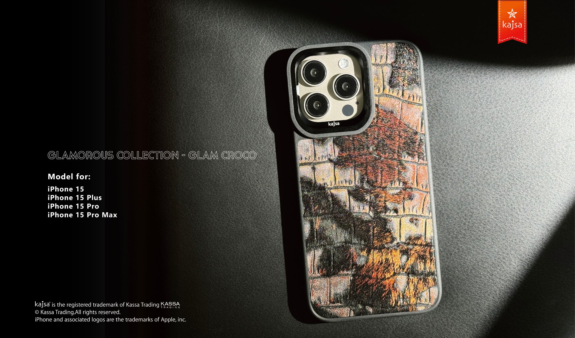 Glamorous Collection - Glam Croco Back Case for iPhone 15